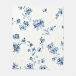 Fleecedecke mit blauem Blumem-Print Fleecefilt