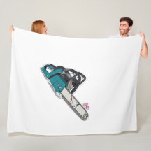 Fleecedecke mit Kettensägen-Desig