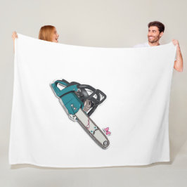 Fleecedecke mit Kettensägen-Desig Fleecefilt