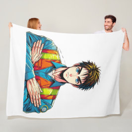 Fleecedecke mit Manga-Sicherheitsfachmann Fleecefilt
