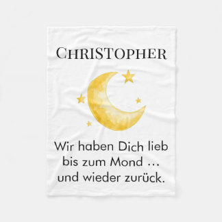 Fleecedecke mit Name individuell Fleecefilt