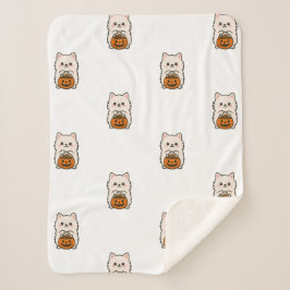 Fleecedeken Halloween – Schattige Pomeranian