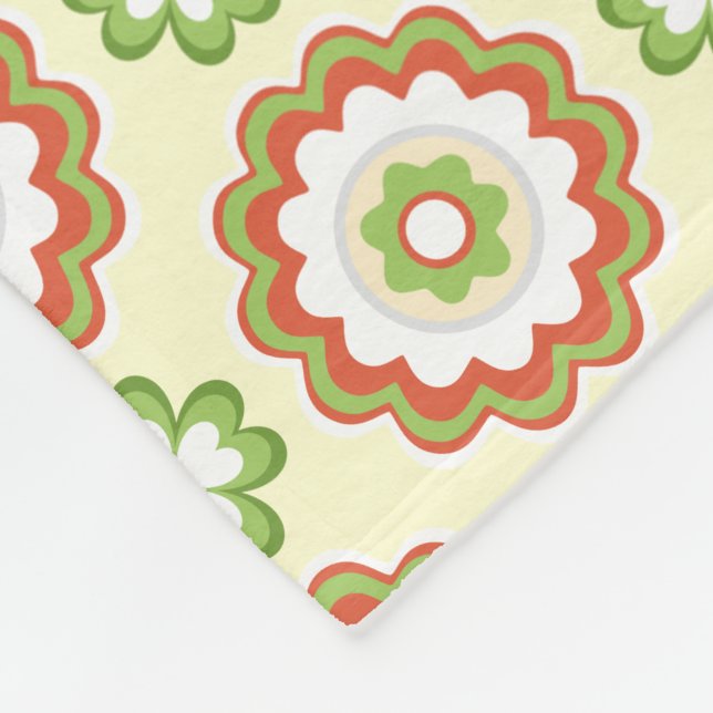 Fleecefilt med anpassad vintage blomsterdesign (Hörn)