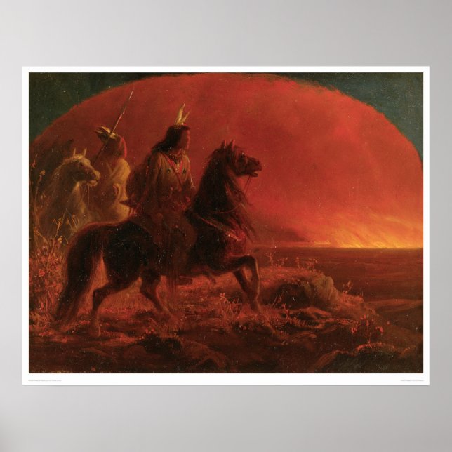 Fleeing a Prairie Fire (1868A) Poster (Framsidan)