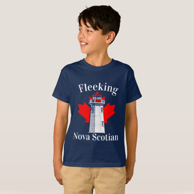 Fleeking Nova Scotian Halifax Dartmouth Lighthouse T Shirt (Hel framsida)