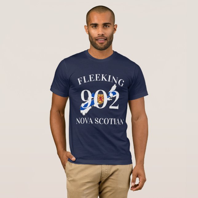 Fleeking Nova Scotian shirt Halifax Dartmouth 902 T Shirt (Hel framsida)