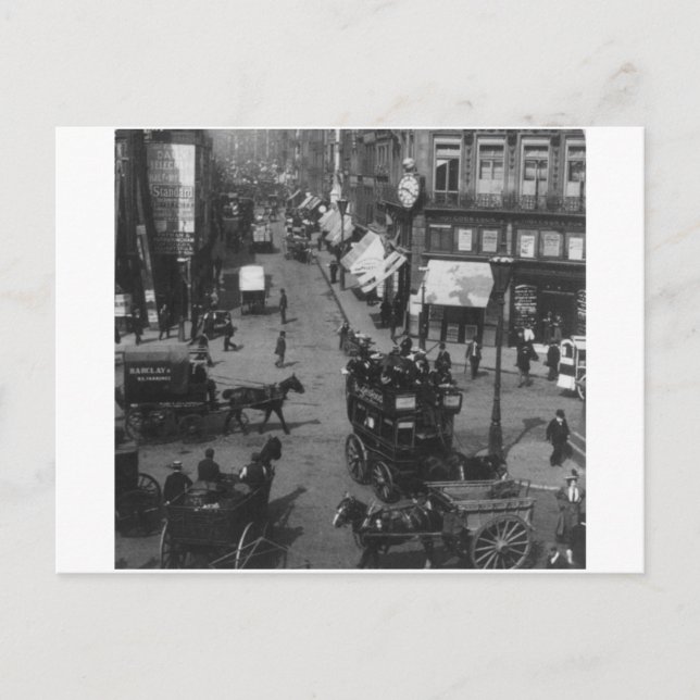 Fleet Street London 1904, England, Förenade kungar Vykort (Framsida)