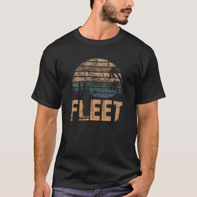 Fleet Vintage Sunset Distress T Shirt (Framsida)