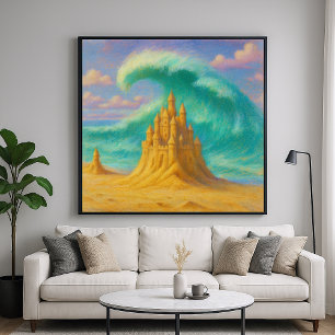 Fleeting Sand Castle - Pastel Painting Stil Art Poster