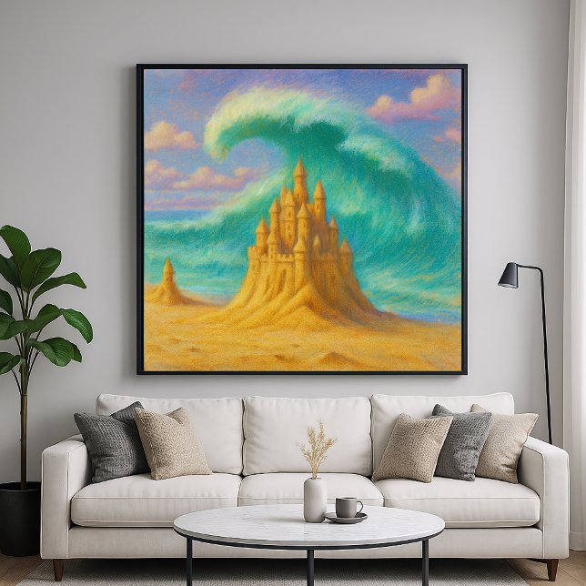 Fleeting Sand Castle - Pastel Painting Stil Art Poster (Skapare uppladdad)