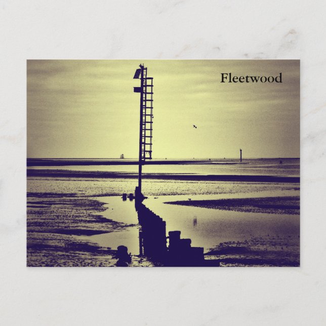 Fleetwood Beach & Wyre Light Vykort (Framsida)