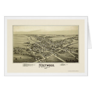 Fleetwood panorama- karta för PA - 1893 Hälsningskort
