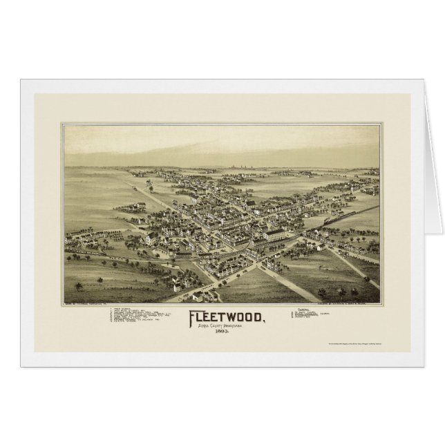 Fleetwood panorama- karta för PA - 1893 Hälsningskort (Framsidan Horizontal)