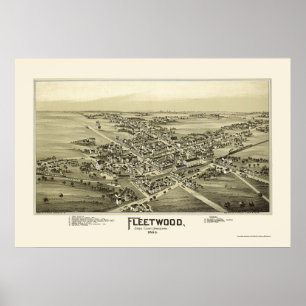 Fleetwood panorama- karta för PA - 1893 Poster
