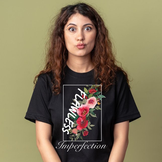 Fleglös defekt vattenfärg rosa blommor t shirt (Skapare uppladdad)
