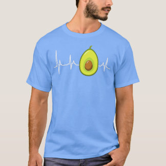 Fleitarian Avocado Heartslag ECG Hjärtfrekvens Veg T Shirt