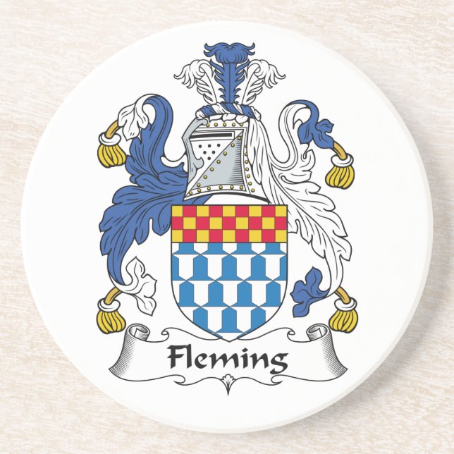 Fleming familjvapensköld underlägg sandsten (Framsidan)