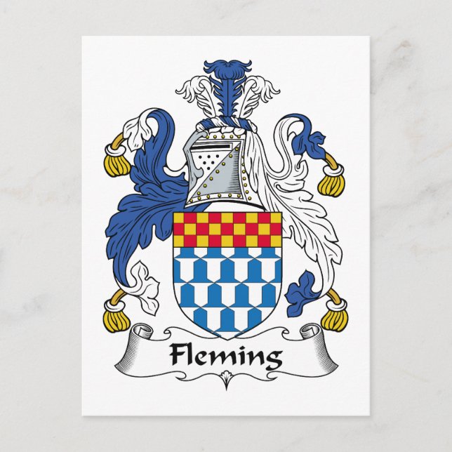 Fleming Family Crest Vykort (Framsida)