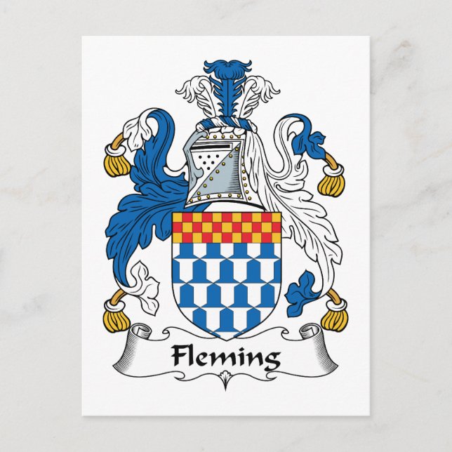 Fleming Family Crest Vykort (Framsida)
