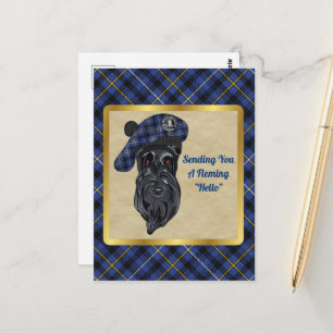 Fleming Klan Badge & Tartan Postcard Vykort
