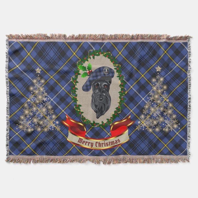 Fleming Scottie Hund jul Throw Blanket Filt (Framsidan)