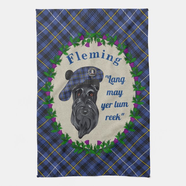 Fleming Scottie Hund Kitchen Towel Kökshandduk (Vertikal)
