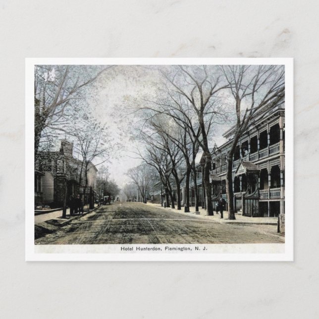 Flemington NJ Hotell Hunterdon 1910-talet Vykort (Framsida)