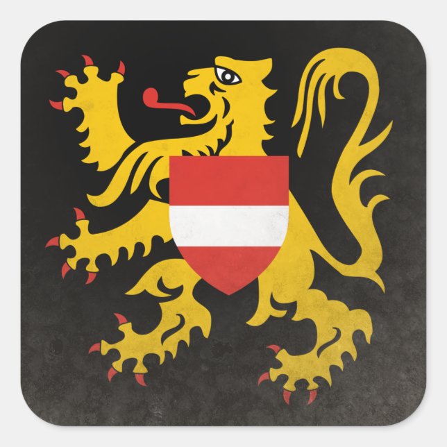 Flemish Brabant Fyrkantigt Klistermärke (Framsida)