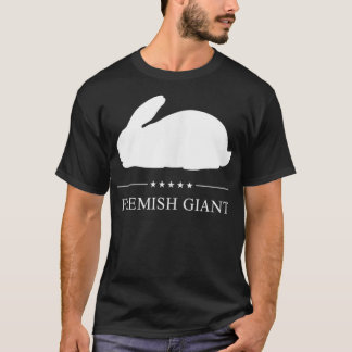 Flemish Giant Rabbit White Silhouette T Shirt