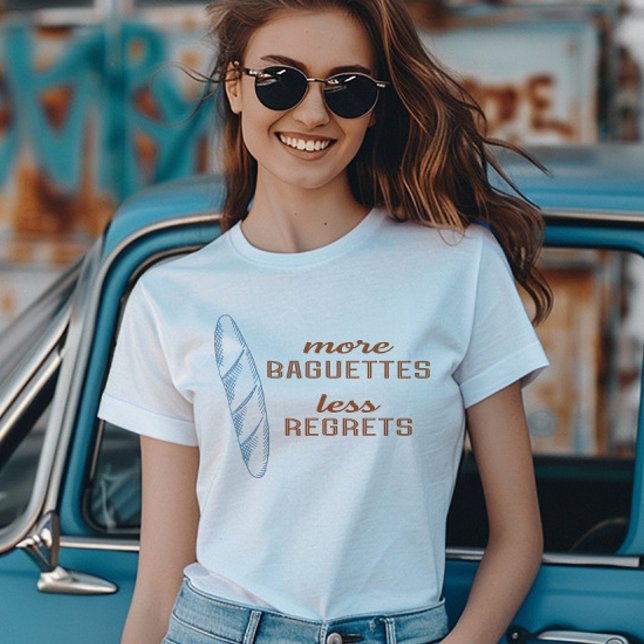 Fler Baguettes Mindre beklagande, Fransk Bread T Shirt (Skapare uppladdad)