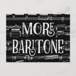 Fler Baritone Chalkboard - Black White Singer Vykort