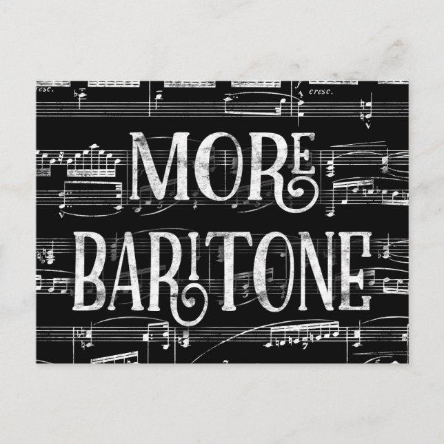 Fler Baritone Chalkboard - Black White Singer Vykort (Framsida)