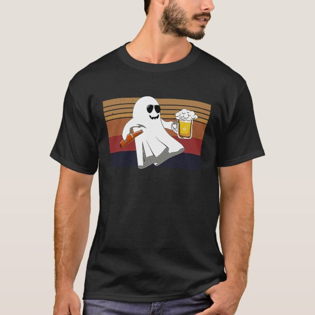 Fler boon, Ghost Beer Halloween dricker Manar T Shirt (Framsida)