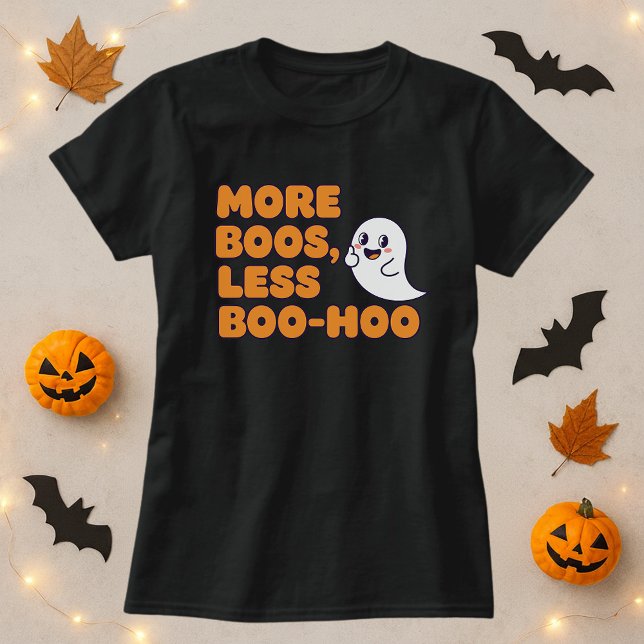 Fler boos mindre Boo-Hoo Halloween Ghost och Bever T Shirt (Skapare uppladdad)