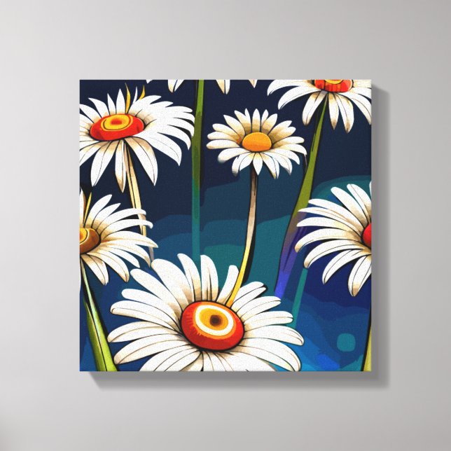 Fler Daisy: Blommigtens Roligt och Joy Canvastryck (Framsida)