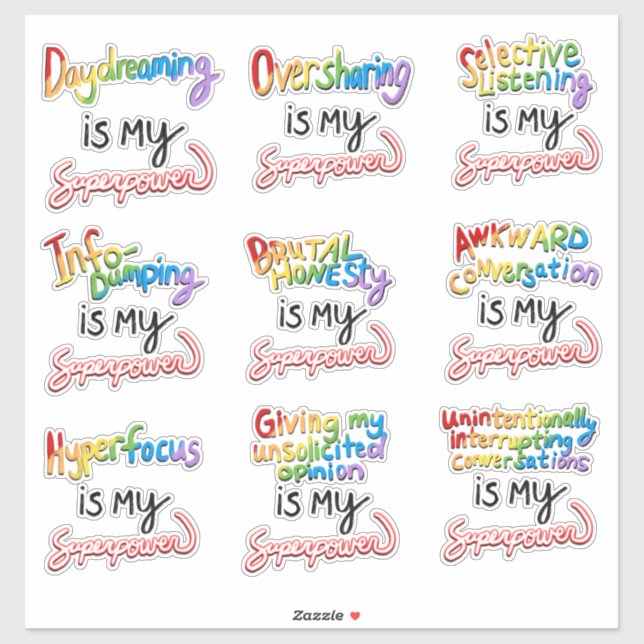 Fler nervskillnader klistermärken (Ark)