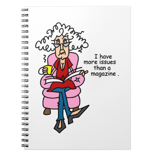 Fler problem än ett magasin Humor Anteckningsbok (Framsidan)
