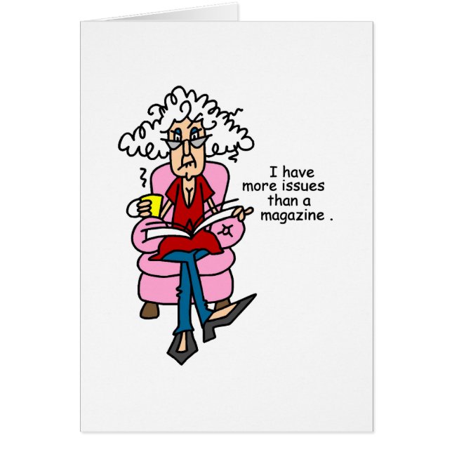 Fler problem än ett magasin Humor Hälsningskort (Framsidan)