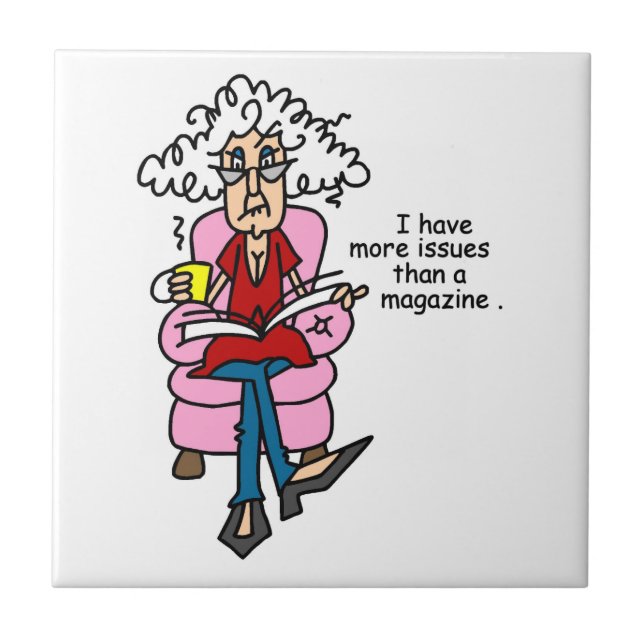 Fler problem än ett magasin Humor Kakelplatta (Framsidan)