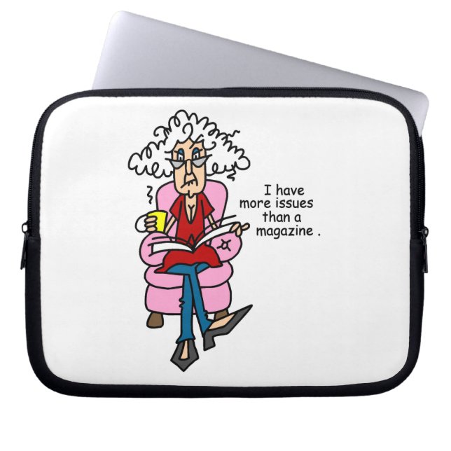 Fler problem än ett magasin Humor Laptop Sleeve (Framsidan)