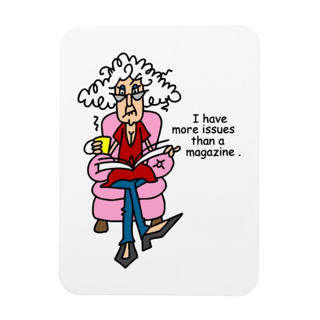 Fler problem än ett magasin Humor Magnet (Vertikal)