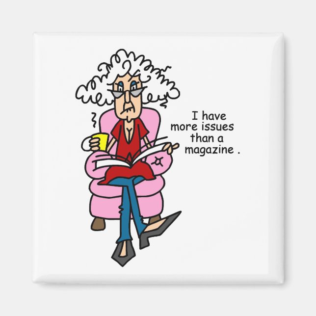 Fler problem än ett magasin Humor Magnet (Framsidan)