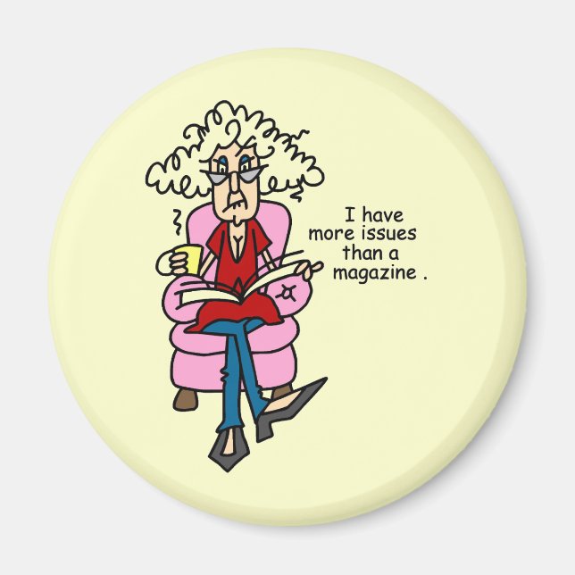 Fler problem än ett magasin Humor Magnet (Framsidan)