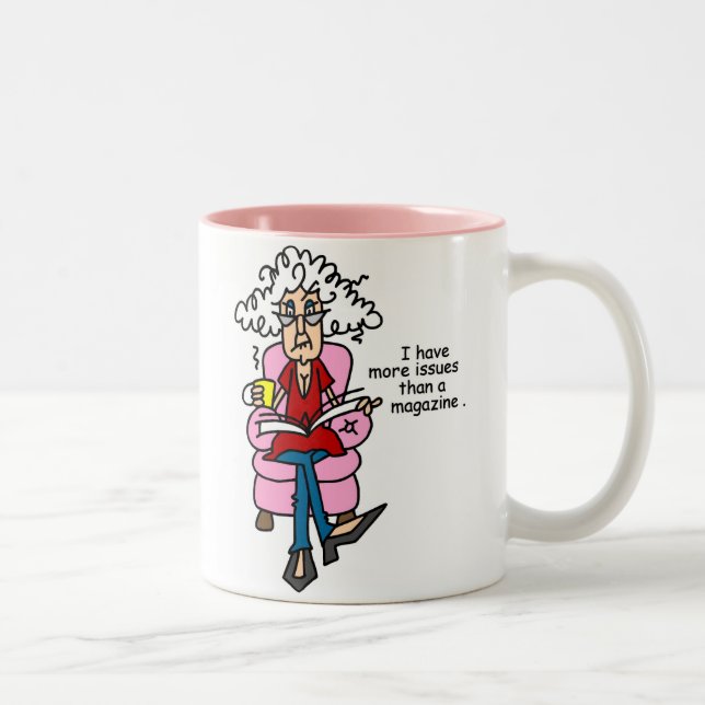 Fler problem än ett magasin Humor Två-Tonad Mugg (Höger)