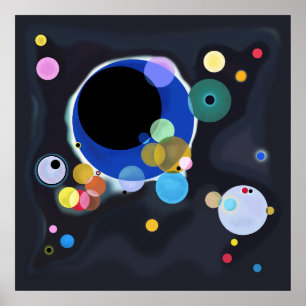 Flera cirklar, Vassily Kandinsky digitalt Poster