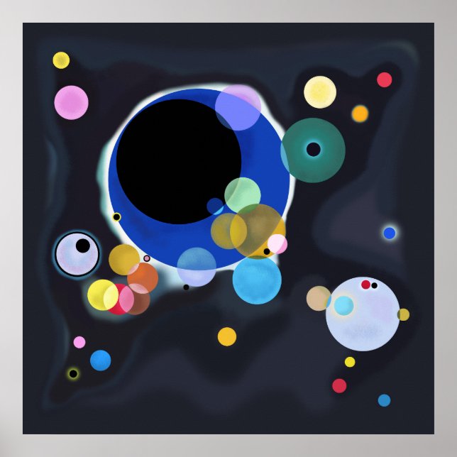 Flera cirklar, Vassily Kandinsky digitalt Poster (Framsidan)