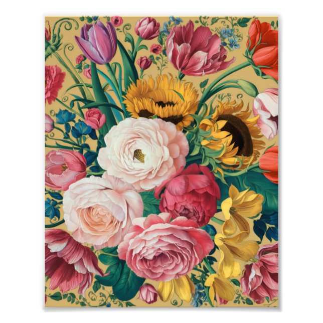 Flera Färg-blommor Fototryck (Framsidan)