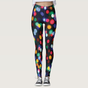 Flera Färg Bokeh-julLights Mönster Leggings