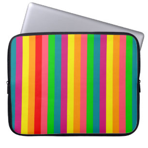Flera Färg-regnbåge Lodrät Rand Mönster Laptop Sleeve