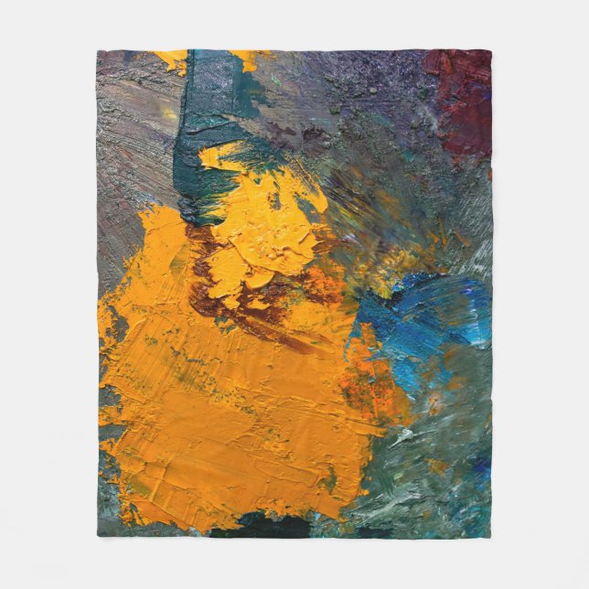 flera färgader med oljefärg på konstnärens fleecefilt (Framsidan)